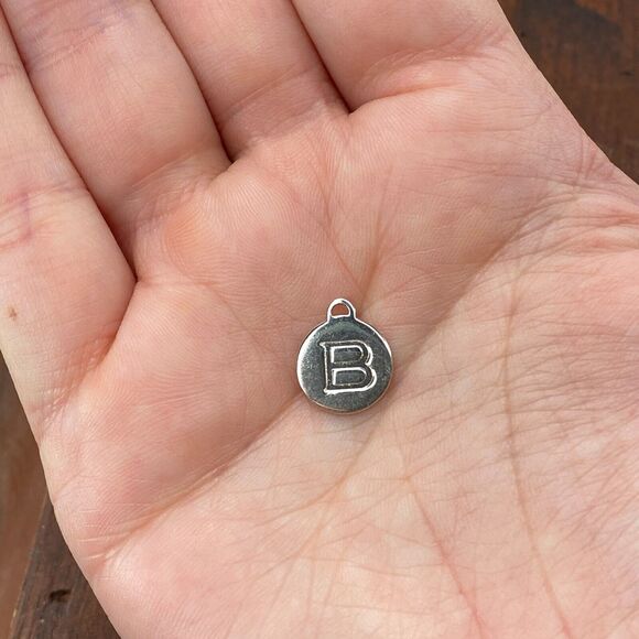 Robert Lee Morris Jewelry - Vintage Robert Lee Morris 925 Sterling Silver Letter "B" Alphabet Round Charm